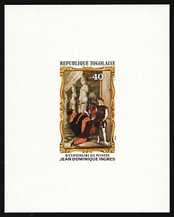 1980 40fr The Bicentenary of the Painter Jean Dominique Ingres, Togolese Republic, Imperforate Proof Sheetlet