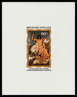 1980 90fr The Bicentenary of the Painter Jean Dominique Ingres, Togolese Republic, Airmail, Imperforate Proof Sheetlet