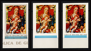 1972 Christmas, Republic of Equatorial Guinea, Airmail, Imperforate Trial Color Proofs, Margins