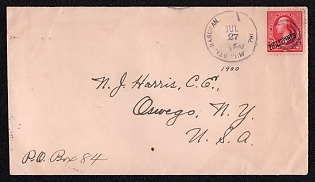 1900 (27 Jul) International cover from Dagupan (Philippines) to Owego (USA), franked with 2c with overprint "Philippines" (Philippines), canceled by Dagupan postmark. Arrived in Owego on September 4, 1900