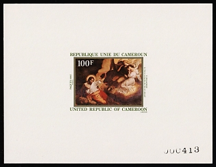 1982 100fr Easter, Republic of Cameroon, Airmail, Proof Sheetlet, Plate Number