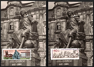 1977 (23 Sept) German Democratic Republic (GDR), 'Monument to Otto Von Guericke', Commemorative Picture Postcards with Magdeburg Postmark, Thematic Group