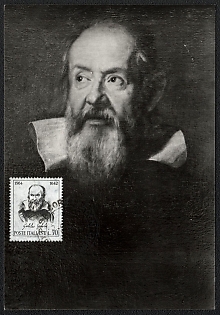1964 (5 Sept) Italian Republic, '400th Anniversary of the Birth of Galileo Galilei', Commemorative Picture Postcard franked with 70l