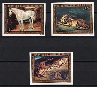 1973 Eugene Delacroix, Republic of the Congo, Airmail, Complete Set, Imperforate Variety