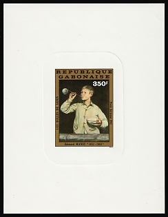 1982 350fr Edouard Manet, Gabonese Republic, Airmail, Proof Sunken Sheetlet