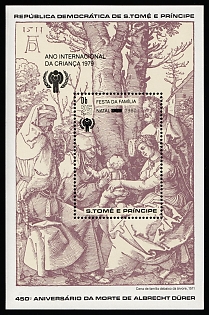 1980 25d Christmas, Democratic Republic of Sao Tome and Principe, Souvenir Sheet