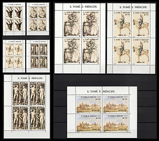 1995 Christmas, Democratic Republic of Sao Tome and Principe, Complete Set of Blocks of Four