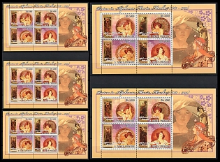 2008 Alphonse Mucha, Democratic Republic of Sao Tome and Principe, Souvenir Sheets