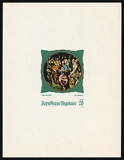 1969 20fr Religious Painting, El Greco, Togolese Republic, Proof Sheetlet