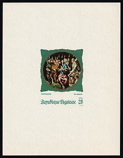 1969 20fr Religious Painting, El Greco, Togolese Republic, Proof Sheetlet
