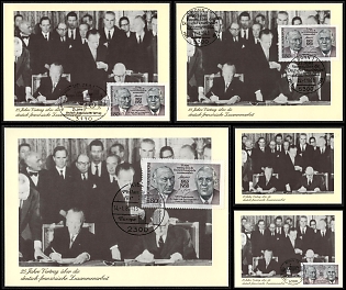 1988 Federal Republic of Germany (FRG), '25 Years of the Franco-German Cooperation Agreement', Commemorative Picture Postcards franked with 80p, Small Thematic Collection