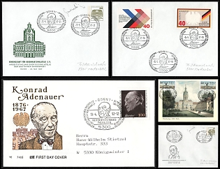1987 Federal Republic of Germany (FRG), 'Dedicated 20th Anniversary of the Death of Konrad Adenauer and Philatelists Meeting of the Community for Contemporary Philately', Commemorative Covers and Postcard, Small Thematic Collection