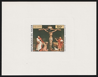 1974 50fr The Crucifixion, Grunwald, Republic of the Niger, Proof Sunken Sheetlet