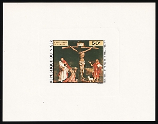 1974 50fr The Crucifixion, Grunwald, Republic of the Niger, Proof Sunken Sheetlet