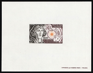 1973 65fr 500th Anniversary of the Birth of Nicolas Copernicus, Republic of Dahomey (Benin), Epreuve de Luxe, Deluxe Proof Sheetlet