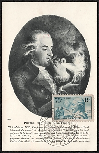 1954 (28 Mar) French Republic, 'Pilatre De Rozier', Commemorative Picture Postard franked with 75c