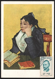1959 (11 Mar) French Republic, 'Reproduction of Painting 'Portrait of Madame Ginoux' by Vincent Van Gogh', Commemorative Picture Postard franked with 30f
