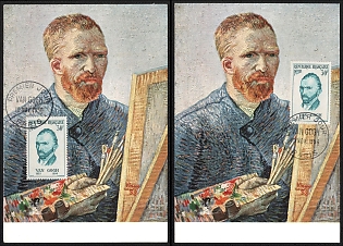 1959 (11 Nov) French Republic, 'Reproduction of Painting 'Self - Portrait in Front of an Easel' by Vincent Van Gogh', Commemorative First Day Picture Postards Collection franked with 30f  tied by 'Premier Jour Paris' Cancellation, Thematic Group
