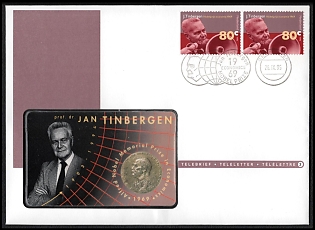 1995 (26 Sept) Kingdom of the Netherlands, 'Jan Tinbergen, Nobel Prize Winner in Economics', Commemorative Cover franked with 80c
