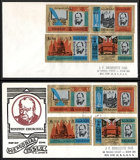1966 (1 Apr) Sharjah (United Arab Emirates), 'In Memory of Sir Winston S. Churchill', Commemorative First Day Covers Collection, Thematic Group