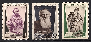 1935 The 25th Anniversary of Tolstoy's Death, Soviet Union, USSR, Russia, Perforation 13.75, Complete Set