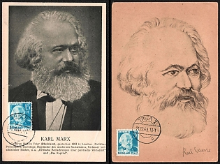 1949 (21 Dec) Federal Republic of Germany (FRG), 'Karl Marx', Commemorative Picture Postards, Thematic Group