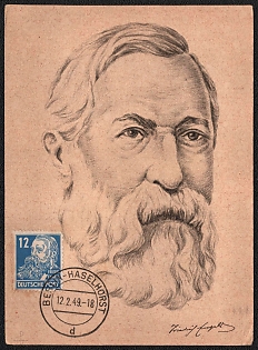 1949 West Berlin, 'Friedrich Engels', Commemorative Picture Postard franked with 12pf