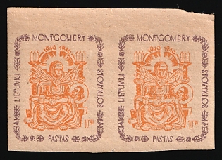1946 10+90pf Seedorf, Lithuania, Baltic DP Camp, Displaced Persons Camp, Imperforate, Pair