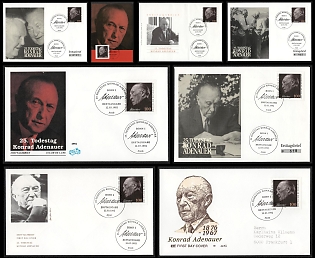 1992 (12 Mar) Federal Republic of Germany (FRG), '25th Anniversary of the Death of Konrad Adenauer', Commemorative First Day Covers and Postard Collection, Small Thematic Collection