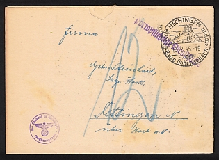 1945 Official Folded Letter, Third Reich, Germany, Portopflichtige Dienstsache