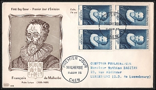 1955 (11 June) French Republic, '400th Anniversary of the Birth of François De Malerba', Commemorative First Day Cover franked with 15pf tied by 'Premier Jour Caen' Cancellation