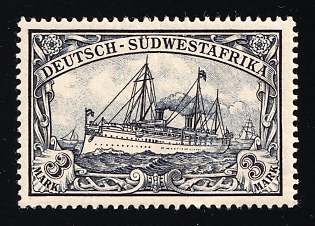 1901 3m South West Africa, German Colonies, Kaiser’s Yacht, Germany