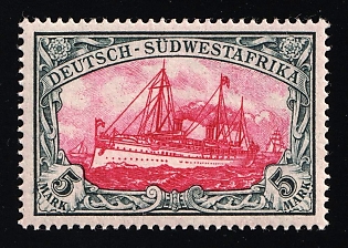 1901 5m South West Africa, German Colonies, Kaiser’s Yacht, Germany, Signed