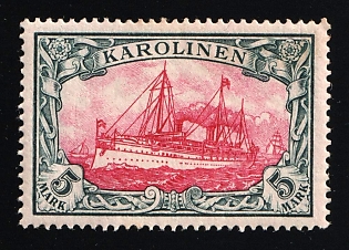 1900 5m Caroline Islands, German Colonies, Kaiser’s Yacht, Germany
