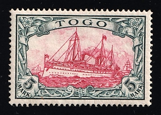 1900 5m Togo, German Colonies, Kaiser’s Yacht, Germany