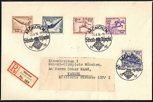 1936 Olympic Games in Berlin, Third Reich, Germany, Registered Cover, 1936 Chess Olympiad in Munich