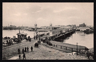 1908 'Flood in Moscow in April 1908. Dorogomilovsky Bridge', Russian Empire, Picture Postcard, Mint