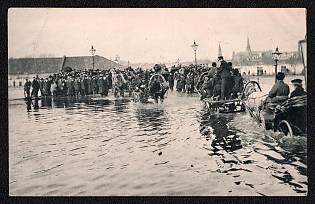 1908 'Flood in Moscow in April 1908. Bolotnaya Square', Russian Empire, Picture Postcard, Mint