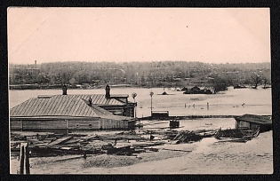 1908 'Flood in Moscow in April 1908. Views of Vegetable Gardens Near Sparrow Hills', Russian Empire, Picture Postcard, Mint