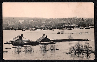 1908 'Flood in Moscow in April 1908. Sparrow Hills from the Convent', Russian Empire, Picture Postcard, Mint