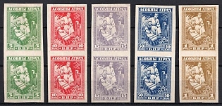1920 Belarusian People's Republic, Russia, Civil War, Complete Set, Pairs, Imperforate