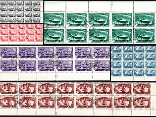 1949 Sport in the USSR, Soviet Union, USSR, Russia, Part Sheet, Margins, Kyiv Postmark