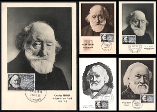 1956 (7 Apr) French Republic, 'Charles Tellier, Refrigeration Industry', Commemorative First Day Picture Postards Collection franked with 15f  tied by 'Premier Jour Amiens' Cancellation, Small Thematic Collection