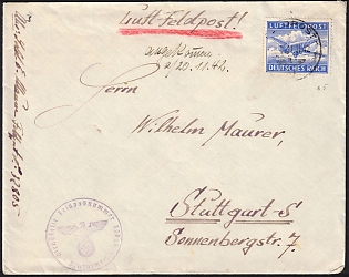 1942 (07 Nov) Third Reich, Germany, Air Field Post, Luftfeldpost, Complete Letter from Caucasus Region to Stuttgart