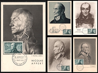 1955 (5 Mar) French Republic, 'Nicolas Appert, Inventor of the Canning Process', Commemorative First Day Picture Postcards Collection franked with 12f tied by 'Premier Jour Chalons - Sur - Marne' Cancellation, Small Thematic Collection