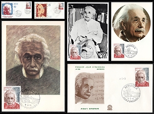 1979 (12 Nov) Principality of Monaco, '100th Anniversary of the Birth of Albert Einstein', Commemorative First Day Covers and Picture Postcards Collection franked with 1.70f tied by 'Monaco A Jour D'Emission' Cancellation, Small Thematic Collection