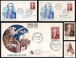 1955 (11 June) French Republic, 'Pierre Simon Laplace, Mathematician and Astronomer, Member of the Academy of Sciences', Commemorative First Day Covers and Picture Postcards Collection franked with 30f tied by 'Premier Jour Beaumont - En - Auge (Calvados)' Cancellation, Small Thematic Collection