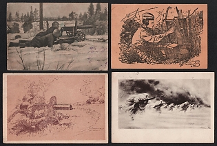 1942-45 Soviet Union, Group of Military Censored Picture Postcards
