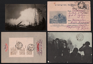 1942-44 Soviet Union, Group of Military Field Post Feldpost Censored Picture Postcards