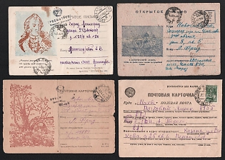 1942-44 Soviet Union, Group of Military Field Post Feldpost Censored Postcards